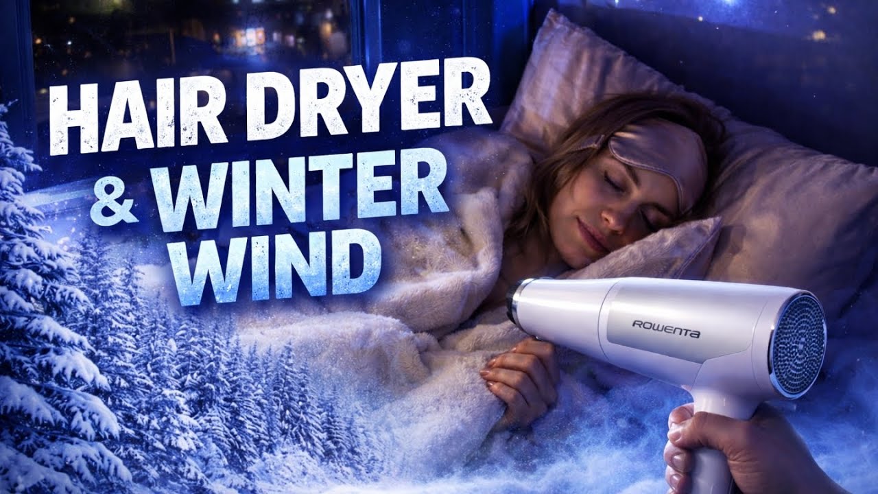 Hair Dryer & Winter Wind Sounds for Deep Sleep ❄️💨 | Cozy White Noise