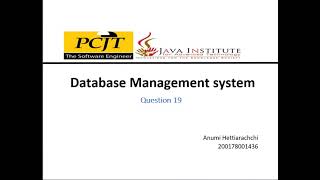 19. Database Management System Task 19