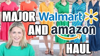 EVERYTHING Under $60!! Epic Walmart & Amazon Fashion Try-On Haul | Fashion over 40