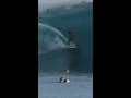 Caio Vaz Stand Up Paddle Surfing Teahupo'o and getting barrelled #shorts