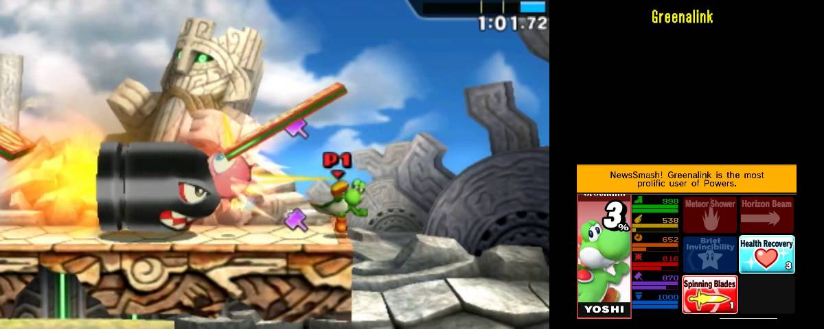 Yoshi [235884] Super Smash Bros 4 3DS: Smash Run 200,000+ Score run