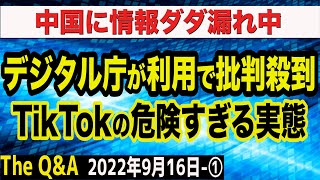 デジタル庁がTikTok活用で批判殺到！中国に情報ダダ漏れ…危険な実態を徹底解説！　①【The Q&A】9/16