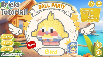 Party Time!! Bricks Ball Party "BIRD" W2603-12 🐦 l Building Bricks Mini