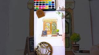 30s Watercolor:Tea Room Painting Tutorial #art #watercolor #painting #drawing #watercolorpainting