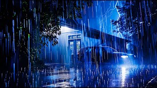 Beat Stress &amp; Insomnia in 3 Minutes with Heavy Rain and Roaring Thunderstorm on a Tin Roof at Night