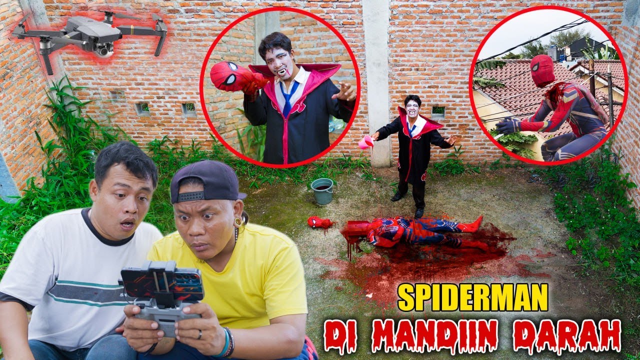 Kepala Spiderman Putus Tersangkut kabel listrik