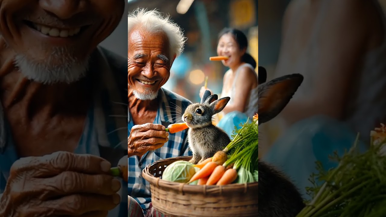 Rabbit Eating Carrots 