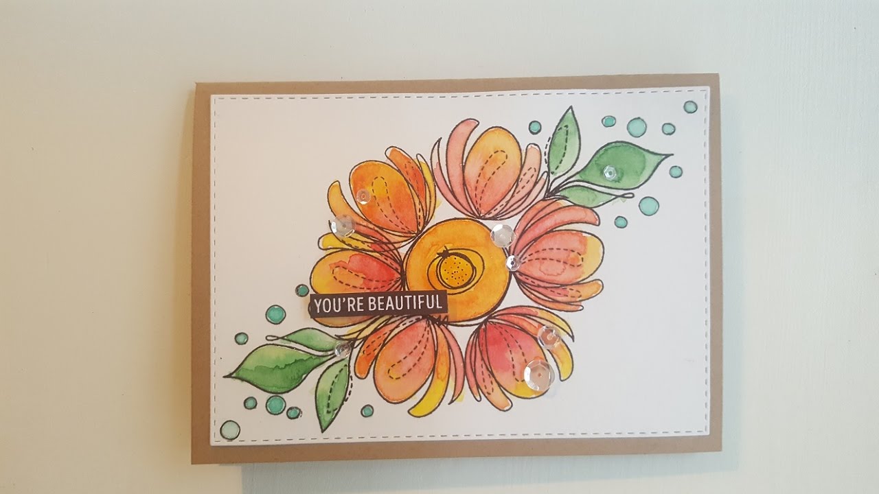 Watercolor Flower | Diy Card making, simon says stamp, Wplus9 - YouTube