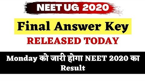 NEET 2020 Result | Final Answer Key Released Today | NEET 2020 Latest Update