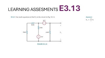 E3.13 Use mesh equations to find Vo in the circuit in Fig. E3.13 [IRWIN] MESH EQUATIONS