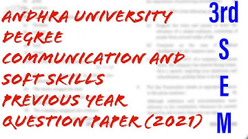 Andhra University Degree- Communication and soft skills previous year paper (2021)