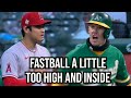 Ohtani throws near Canha's head and he doesn't enjoy it, a breakdown