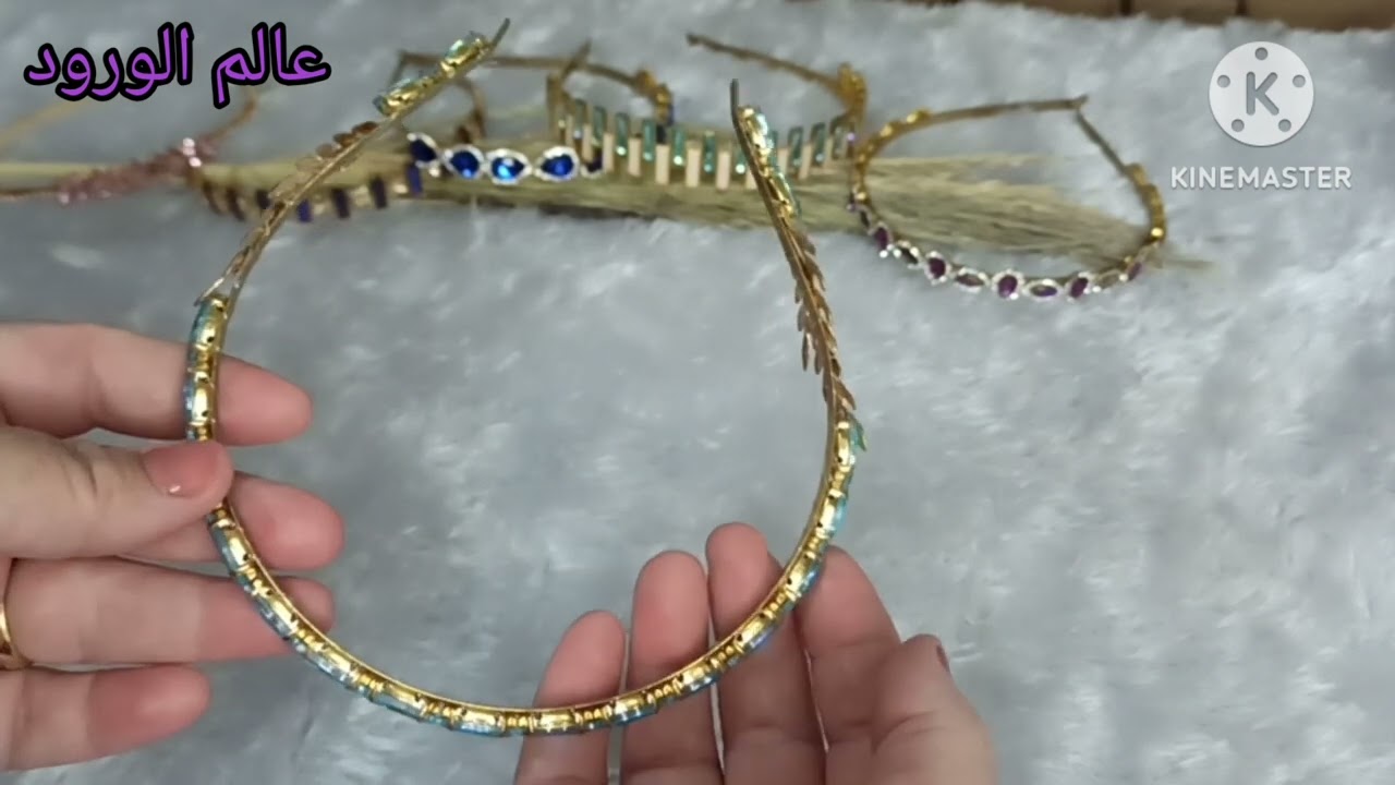 طريقة تثبيت سرتات الكريستال بالخيط 👌 تشكيلة من اكسسوارات الشعر تحفة😍