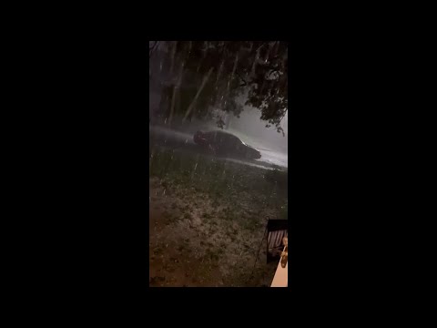 Video: Hail falls in east Tulsa