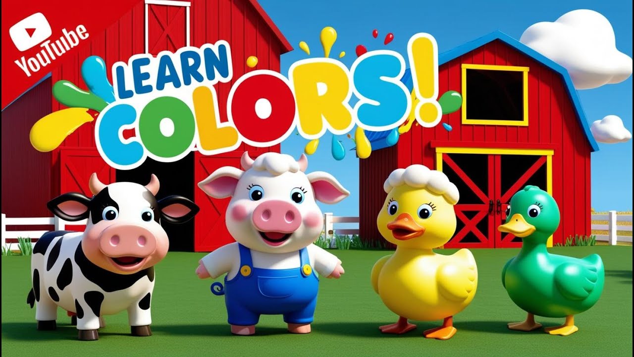 Learn Colors with Cute Farm Animals | Fun Farm Animal Color Song | Preschool Learning for Kids