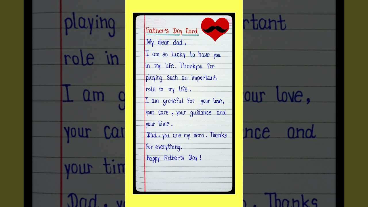 Father S Day Card Writing Happy 2024 Message Fathers