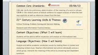 May 6 2013 Lesson Instructions