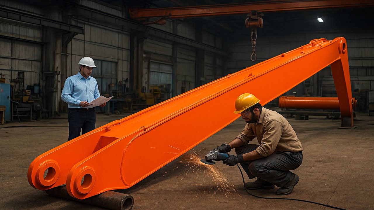 Amazing Manufacturing processes of Excavator Machine Main boom