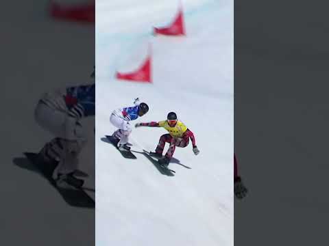 🏂 La première grande victoire de Julien Thomas en Coupe du Monde ! #snowboardcross #shorts