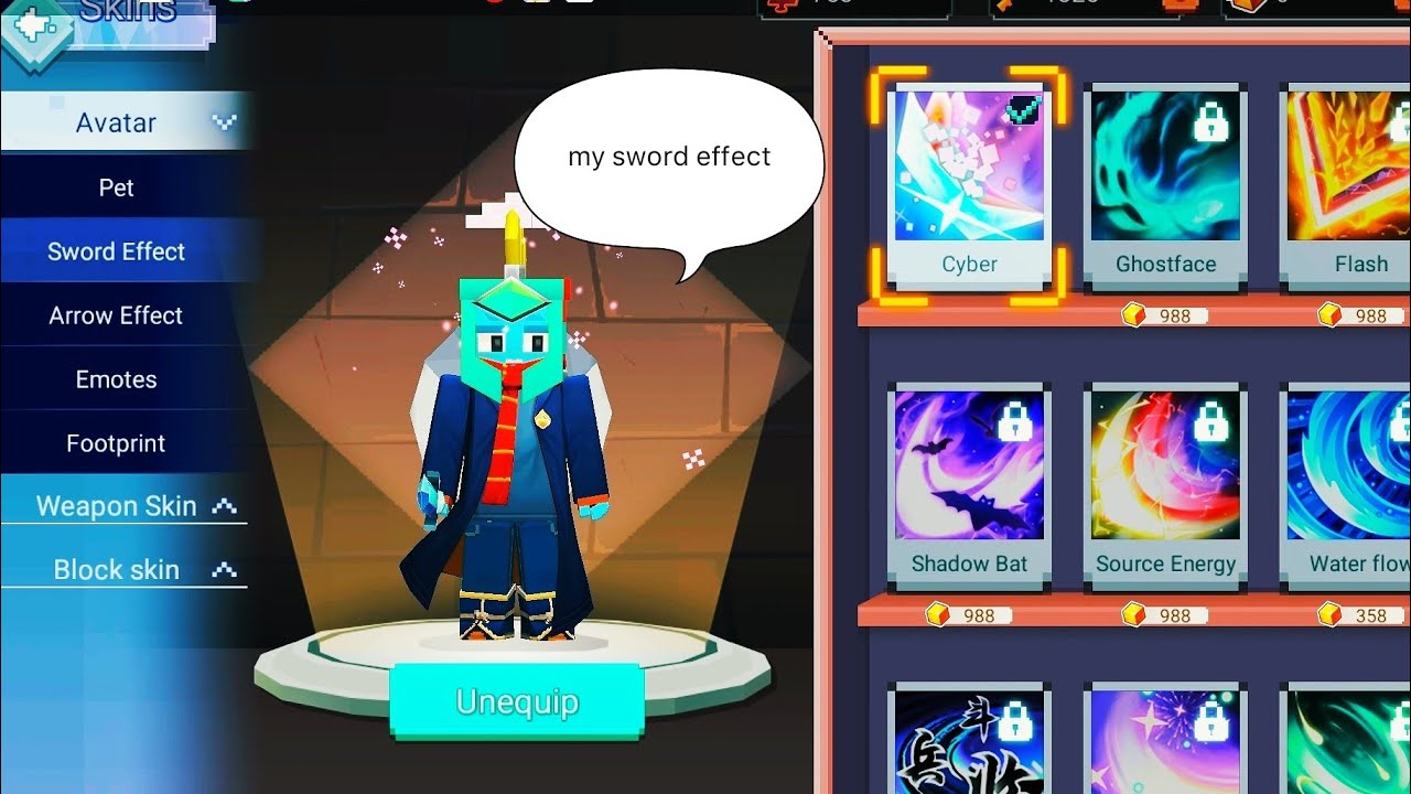 I got my new sword effect Cyber - YouTube