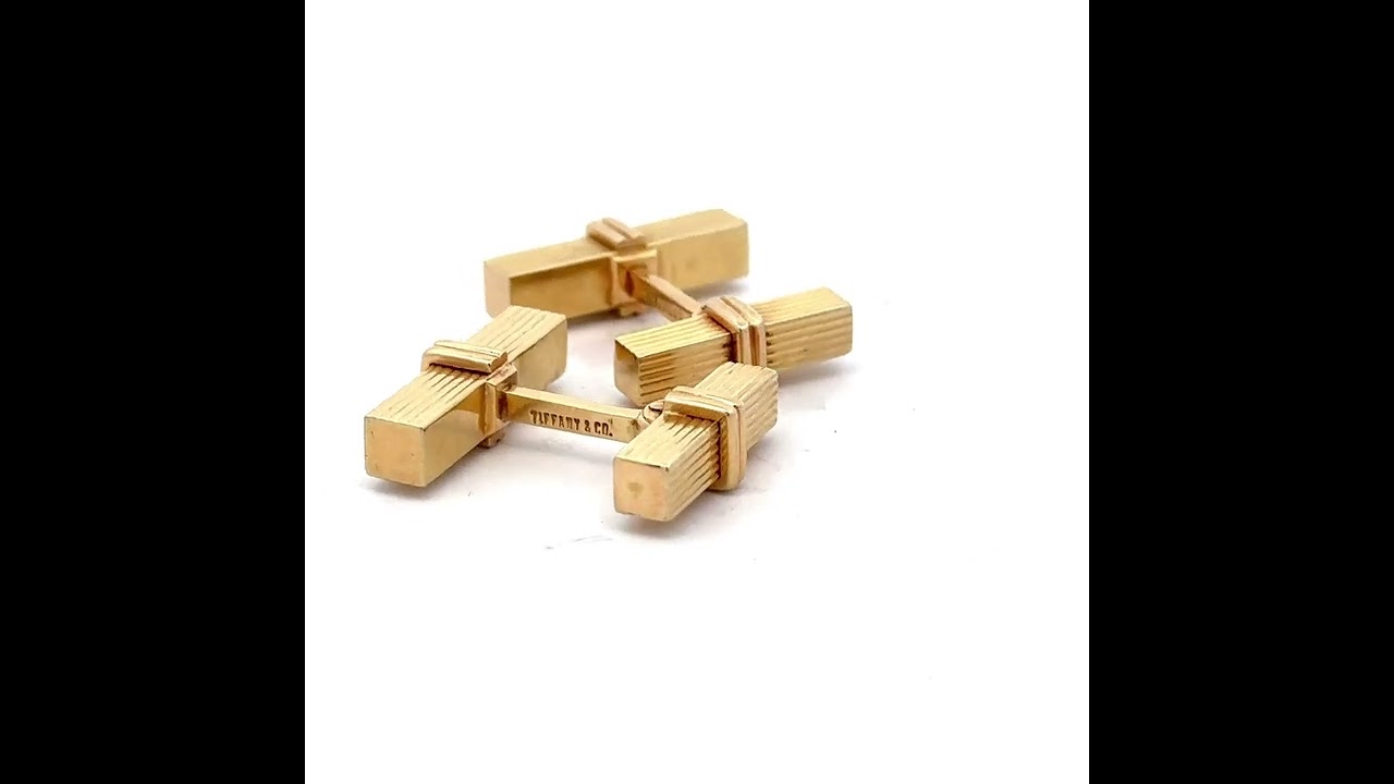 Tiffany yellow gold with rose gold cufflinks