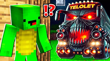 JJ and Mikey are ESCAPING from MONSTER BUS TELOLET at 3am ! - in Minecraft Maizen