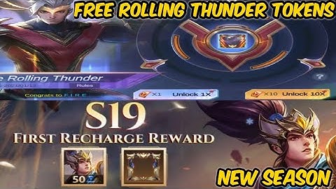NEW SEASON : FREE TOKENS DRAW IN "THE ROLLING THUNDER" AND 1ST PURCHASE BENEFITS | MOBILE LEGENDS