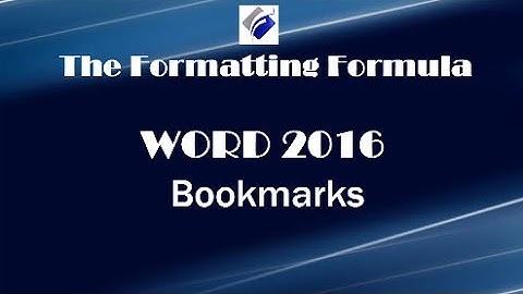 Word 2016   Bookmarks