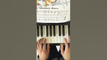 Playing on the monkey bars.