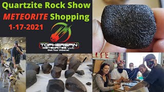 Buying Meteorites at Quartzite Arizona Rock Show 2021 (LIVE on Facebook 1-17-21) Mars Chondrites