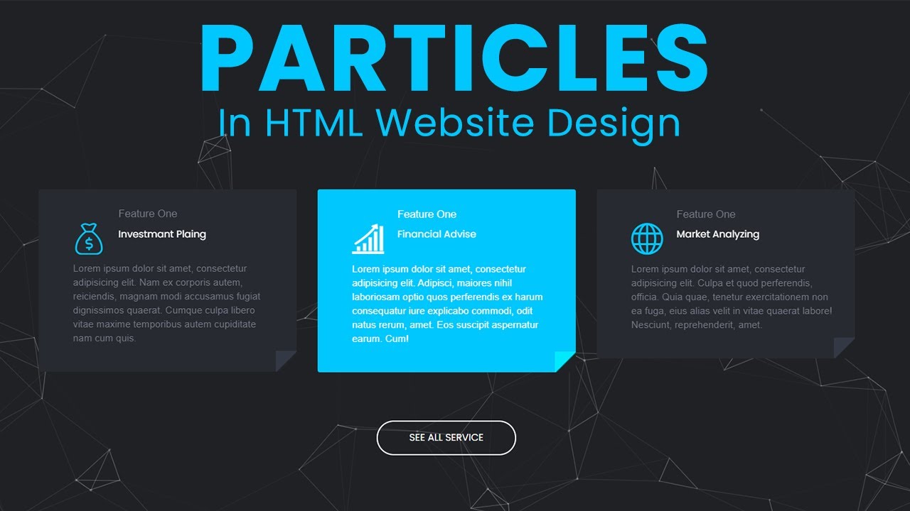 Particles Effect in Background in HTML Website using HTML CSS JQuery