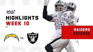 The raiders defense was on top of philip rivers tonight with 5 sacks
and 3 interceptions. los angeles chargers take oakland during week
10...