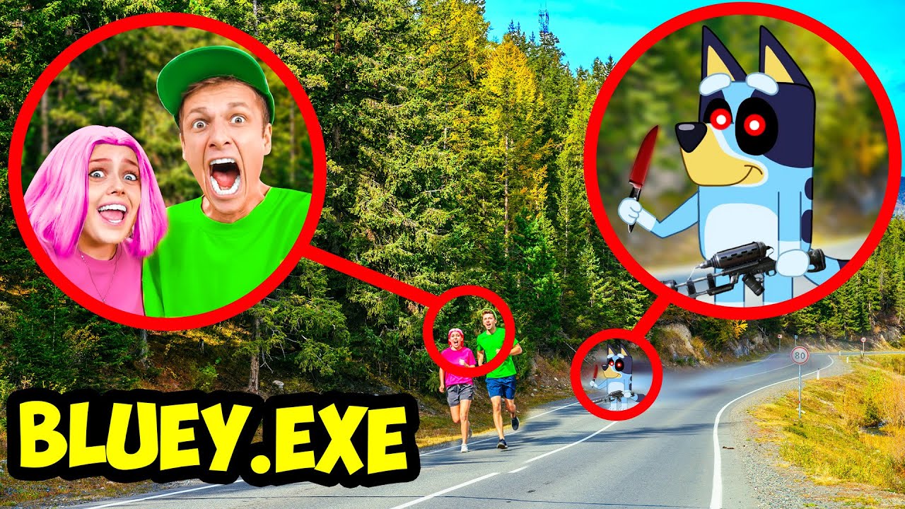 DRONE CATTURA BLUEY FAMIGLIA NELLA VITA REALE !