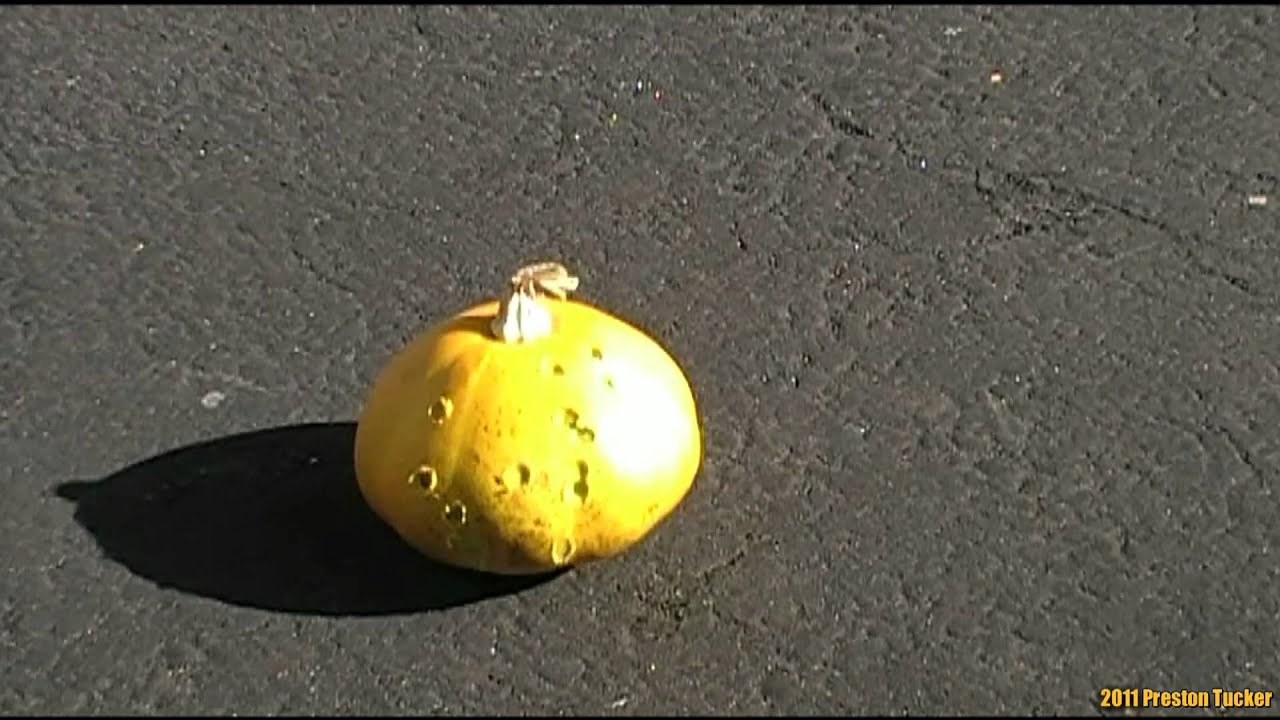 AK-47 (320 FPS) Airsoft Gun VS. Mini Pumpkin - 1080p HD (Slow-Motion Coming Soon!)