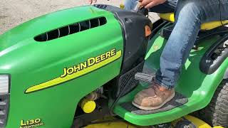 JOHN DEERE L130 RIDING TRACTOR W 50 DECK KOHLER COMMAND 23HP ENGINE LOT 2240 JUNE 2024 AUCTION