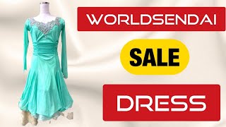 社交ダンス　ドレス　ラテンドレス　ライトグリーン　（Mサイズ）　ダンスファッションワールド仙台　Ballroom dance Latin dress