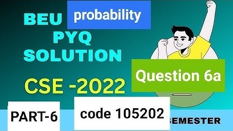 BEU mathematics-2 pyq solution(probability & statics)| 2022 CSE#beu#mathematics2
