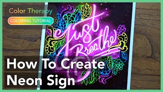 Coloring Tutorial: How to Create a Neon Sign with Color Therapy App screenshot 5