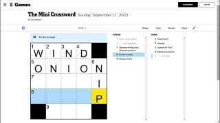 The Mini Crossword Puzzle - The New York Times - Games - September 17, 2023 screenshot 5