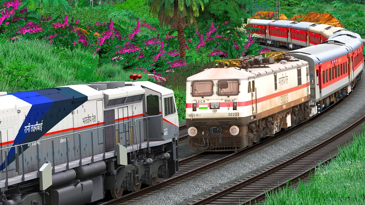 WDP4B RESCUE WAP7 LHB EXPRESS TRAIN | BUMPY RAILROAD | RAILWORKS TRAIN SIMULATOR | NTG GAMING