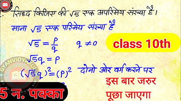 सिद्ध कीजिए कि √5 एक अपरिमेय संख्या है | Prove That √5 is Irrational Number | Class 10th NCERT Maths