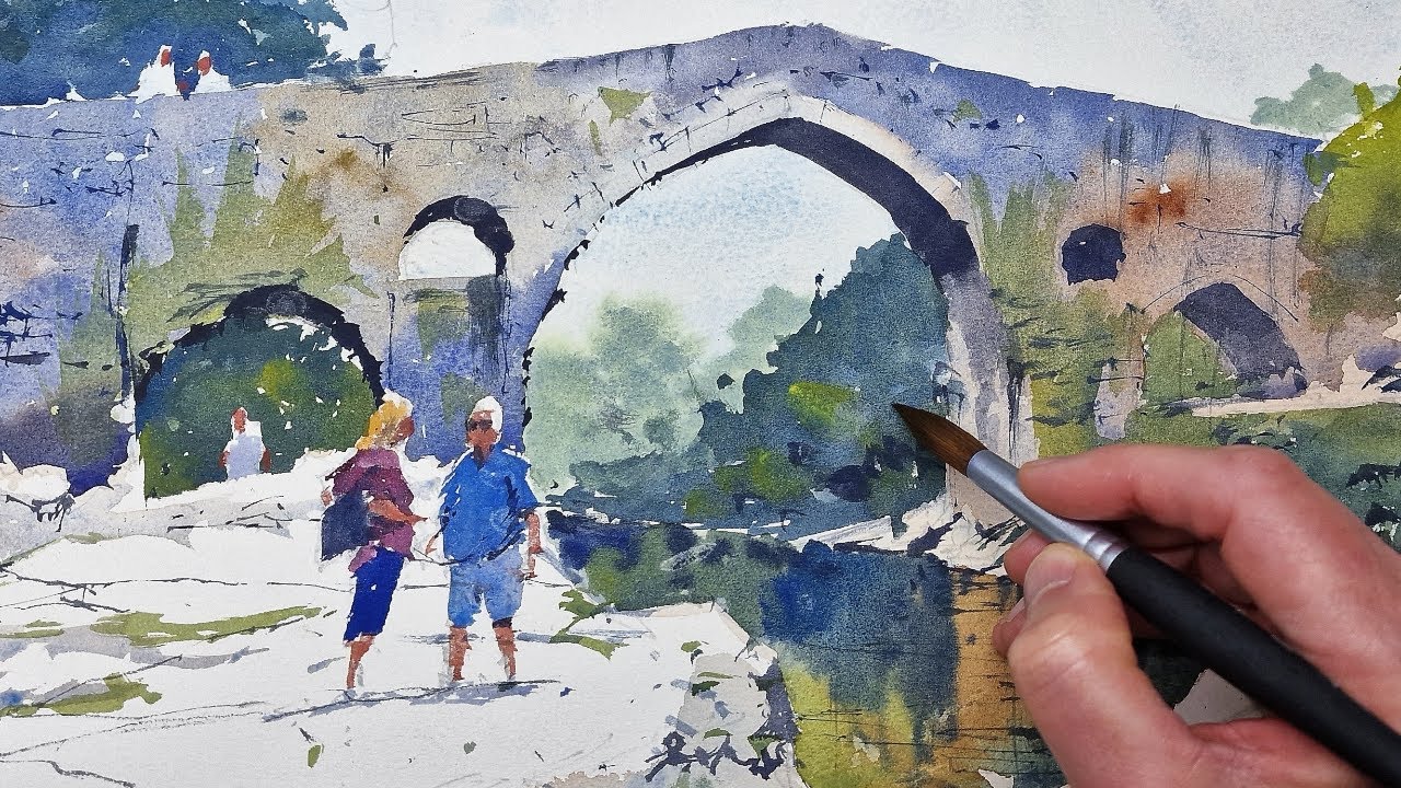 EASY Bridge Painting / SIMPLE for BEGINNERS / LIVE DEMO Recording