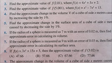 Class 12 NCERT Ch. 6|| Applications of Derivatives..Ex.6.4..Qno.2 to 9..
