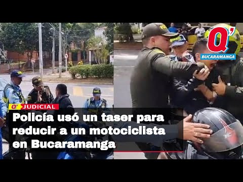 Policía usó un taser para reducir a un motociclista en Bucaramanga