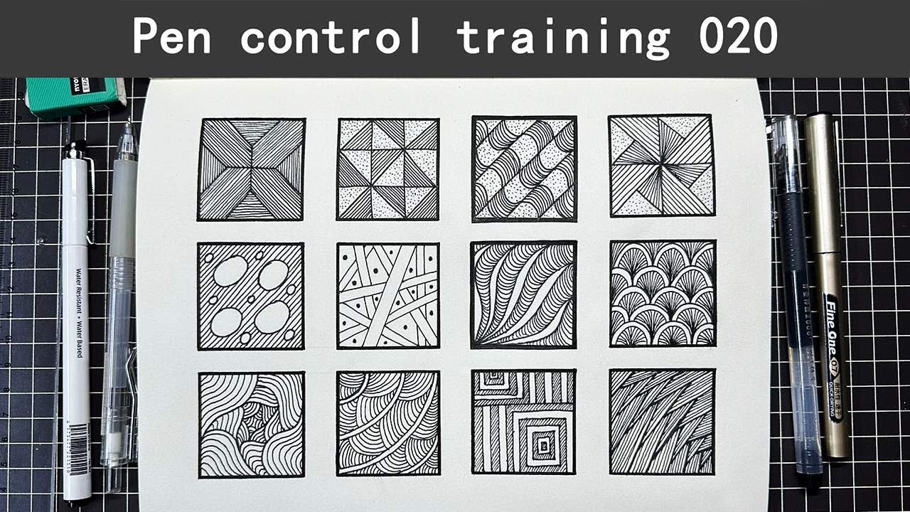 Pen control training 020 | Easiest Zentangle pattern | 控笔 | 禅绕画 | drawTiger