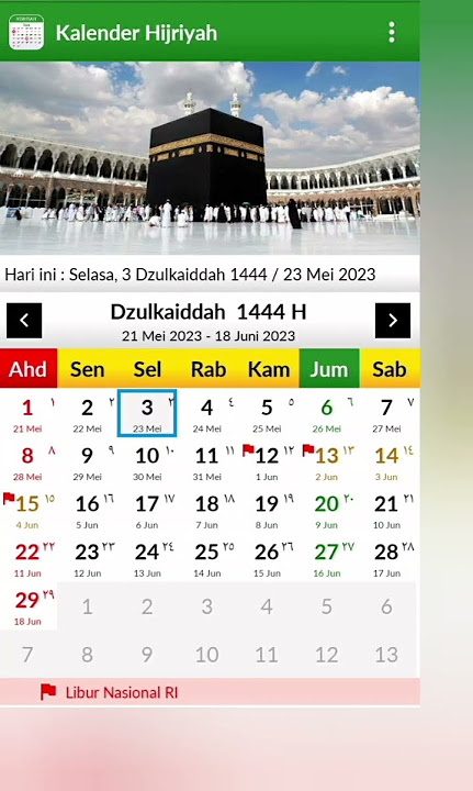 Kalender Hijriyyah 1444 dari bulan Mei sampai Juni