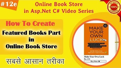Part 12e - Create Featured Books Part in Homepage of Online Book Store in Asp.Net C# | Hindi | Easy