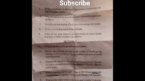 Geography paper of semester 4 Jammu University Cbcs 2019