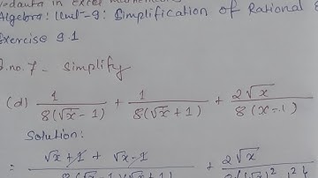 Simplification of Rational Expressions (Algebra), Math 7.d