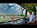 AGGRESSIVE VOLVO BUS DRIVING Under HEAVY RAIN at Delhi Eastern Peripheral Expressway